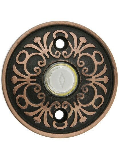 Solid Brass Lancaster Style Buzzer Button in Oil Rubbed Bronze.